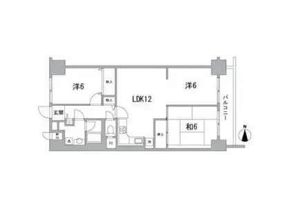 ライオンズマンション調布C棟(3LDK/1階)の間取り写真