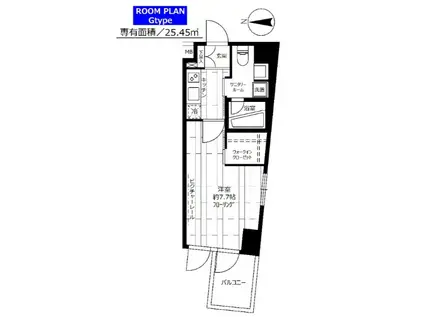 ステージファースト方南町アジールコート(1K/2階)の間取り写真