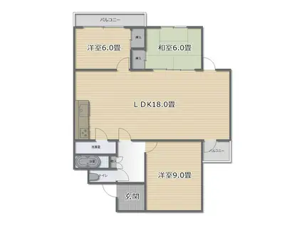 スペリオン草津(3LDK/3階)の間取り写真