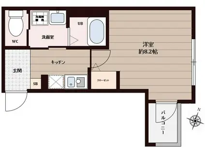 エスパシオ本町(1K/3階)の間取り写真