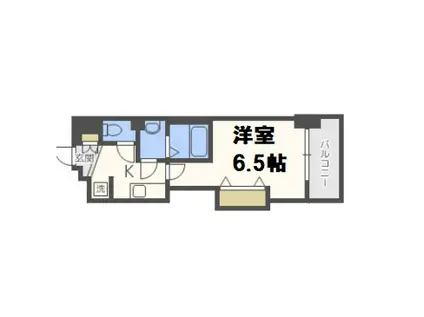 LUXE難波西I(1K/9階)の間取り写真