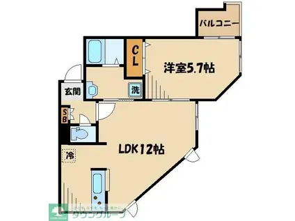 ナチュラルハウス落合(1LDK/2階)の間取り写真