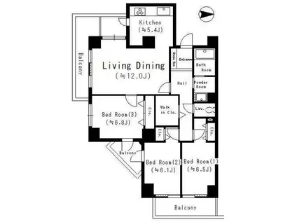 ダイワグレイスメゾン大島I(3LDK/6階)の間取り写真