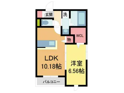 プラチナコート西宮(1LDK/3階)の間取り写真
