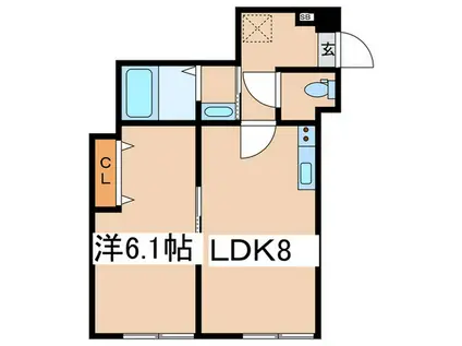 ハーミットクラブハウス横濱戸塚(1LDK/1階)の間取り写真