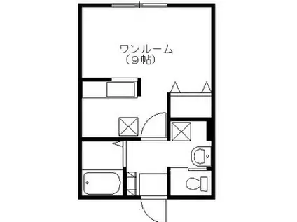 シャルム日吉(ワンルーム/1階)の間取り写真