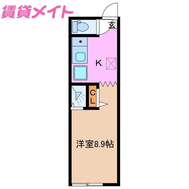 LA FAMILLE伊勢壱番館(1K/1階)の間取り写真