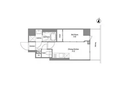 IPSE代々木上原(1DK/5階)の間取り写真