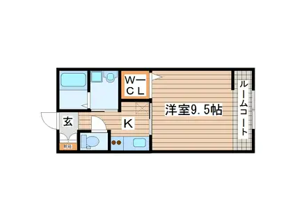 ソレアード愛宕(1K/1階)の間取り写真