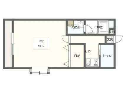 アサンテハイム(1K/1階)の間取り写真