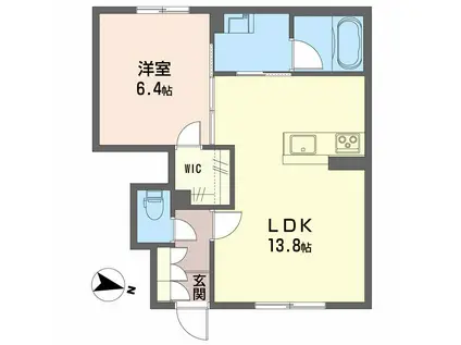 シャーメゾン ソラーレ(1LDK/1階)の間取り写真