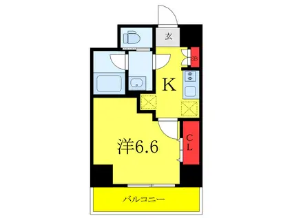 プレール・ドゥーク板橋本町III(1K/5階)の間取り写真