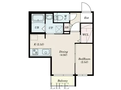 EARENDEL平岸(1DK/4階)の間取り写真