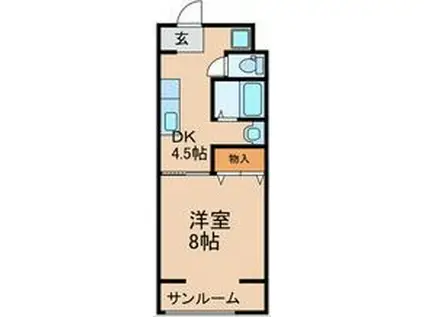 福島ハイツ(1DK/1階)の間取り写真