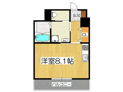 ルミエール亰都(ワンルーム/2階)の間取り写真