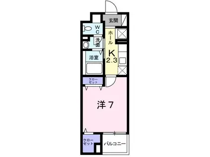 AMENITY ウエスト(1K/5階)の間取り写真