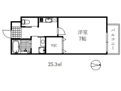 ワコーレヴィータ神戸グランパルク(1K/1階)の間取り写真