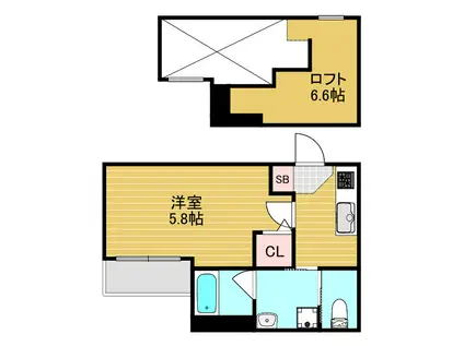 LE OLIVE(1K/2階)の間取り写真