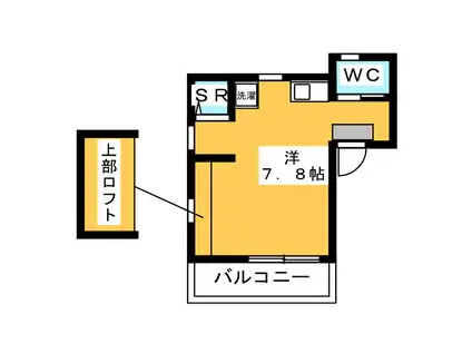 ステップハウス(ワンルーム/2階)の間取り写真