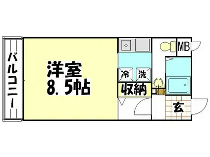 グランプレシア(1K/4階)の間取り写真