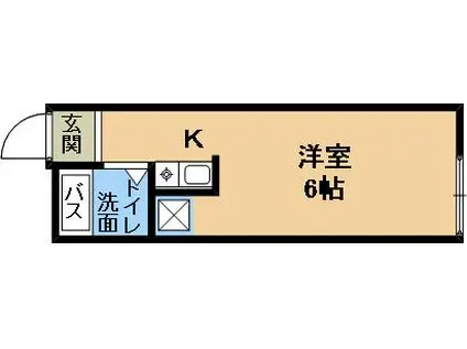 COLORS南草津 I(1K/1階)の間取り写真
