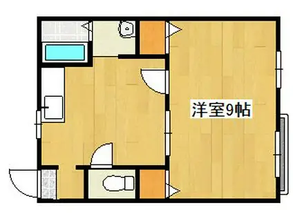 サンハウスII(1DK/1階)の間取り写真