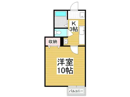 シャトーHIRO I(1K/1階)の間取り写真