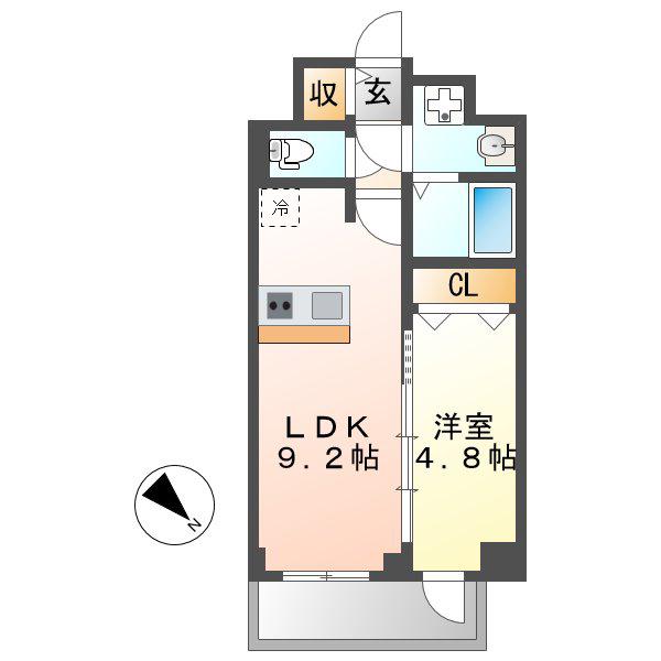 プレサンス鶴舞ファースト(1LDK/6階)の間取り写真