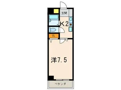 柴崎マンションNADAKITA(1K/3階)の間取り写真
