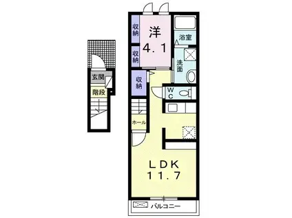グレイス・MーI(1LDK/2階)の間取り写真
