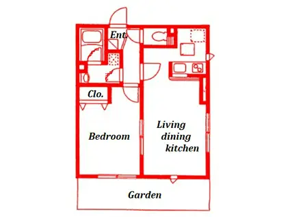 クオーレ菊名(1LDK/1階)の間取り写真