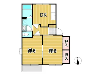 クレセントコート(2DK/2階)の間取り写真