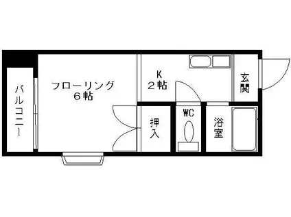 グリーンハイム(1K/1階)の間取り写真