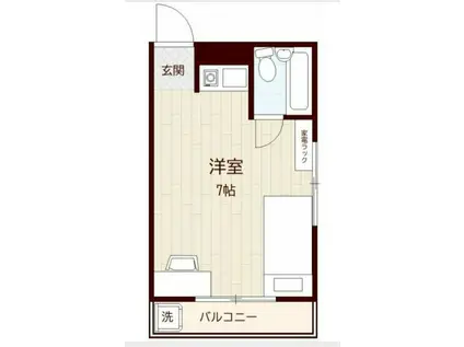 中延Tハウス(ワンルーム/1階)の間取り写真