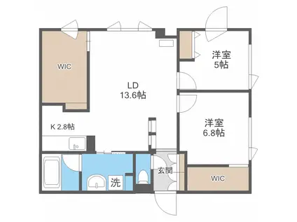 LE JARDIN DE MIYANOMORI(2LDK/3階)の間取り写真