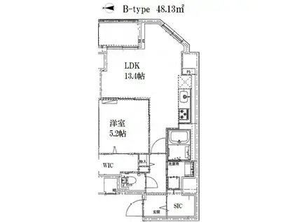 PREMIUM STAGE NAO(1LDK/6階)の間取り写真