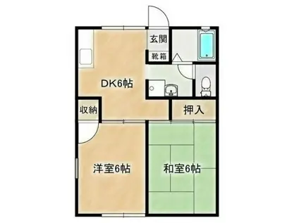 セジュール対中(2DK/1階)の間取り写真