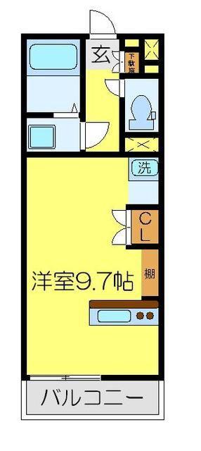 レオネクストモーント シャイン(ワンルーム/1階)の間取り写真