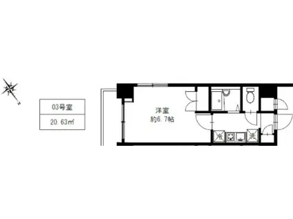 プライマル西船橋(1K/9階)の間取り写真