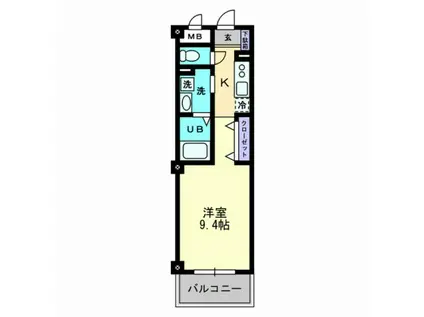 セブンシーズ城見(1K/2階)の間取り写真