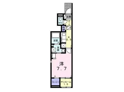 フォンターナ・ガルボII(1K/1階)の間取り写真