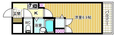 リーベハイツ青山(1K/1階)の間取り写真