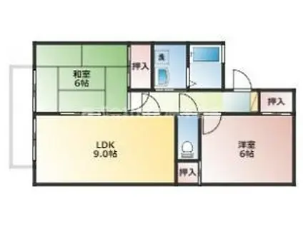 平江マンションライガ(2LDK/1階)の間取り写真