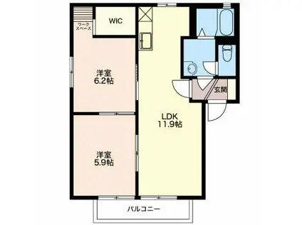 アールベルグII A201(2LDK/2階)の間取り写真