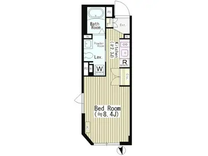 CENTENARIO市谷二十騎町 センテナリオ市谷二十騎町(1K/1階)の間取り写真