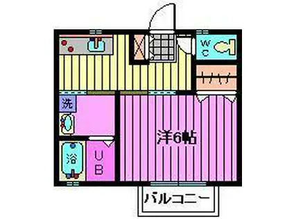 ボヌール 大成(1K/2階)の間取り写真