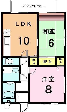 グルミエール大谷II(2LDK/1階)の間取り写真