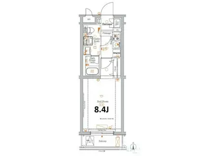 XEBEC八幡山(1K/2階)の間取り写真
