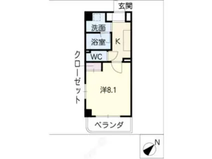 シティライフ本山北(1K/4階)の間取り写真