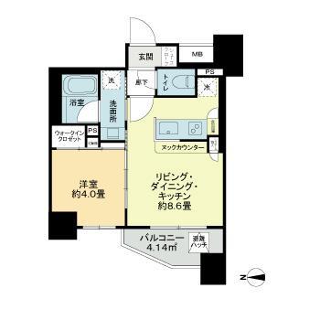 エクセレントシティ荻窪(1LDK/11階)の間取り写真